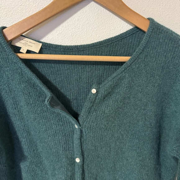 Sézane Gaspard Cardigan Sage Green Button Mohair Alpaca Reversible-Small - Picture 4 of 11